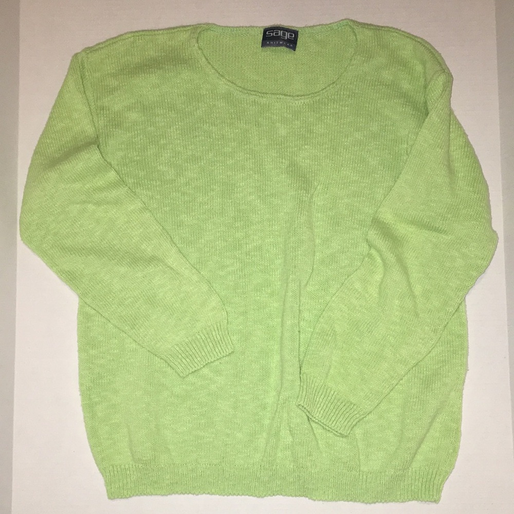 Sage Crewneck Sweater in Lime Green